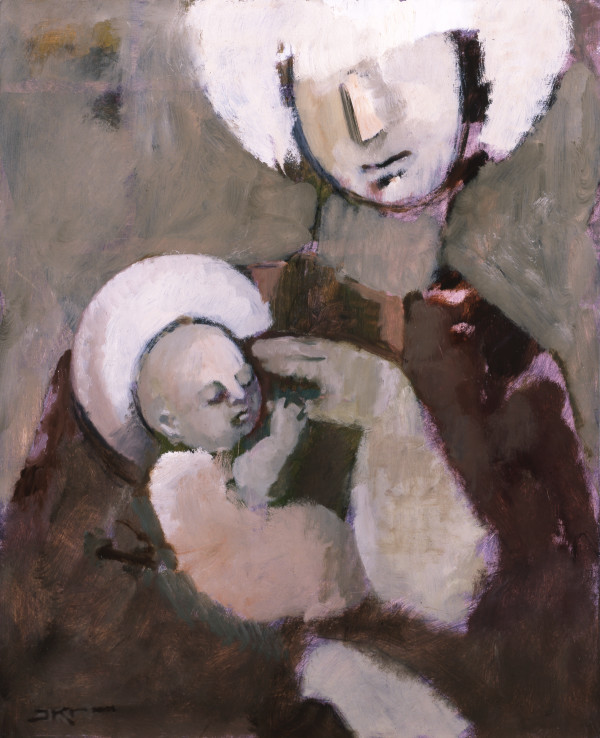 Mother and Child (Olive) - Grey by J. Kirk Richards