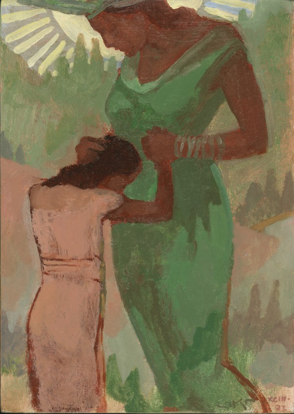 Her Daughters Comforted By Mother Earth by J. Kirk Richards