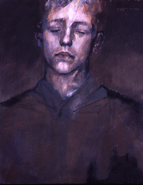 Self Portrait with Eyes Closed by J. Kirk Richards