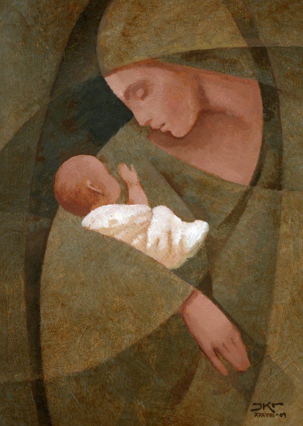 Mother and Child(Window Box) by J. Kirk Richards