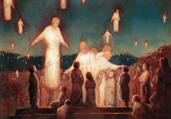 Christ and Angels Encircling the Little Ones by J. Kirk Richards