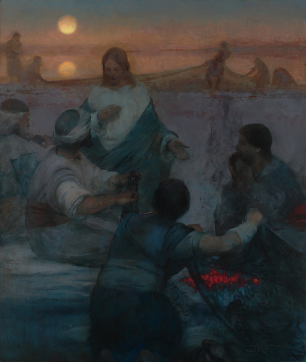Christ and the Fishermen (Lovest Thou me More Than Tese?) by J. Kirk Richards