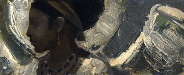 Angel with Orange Earring by J. Kirk Richards