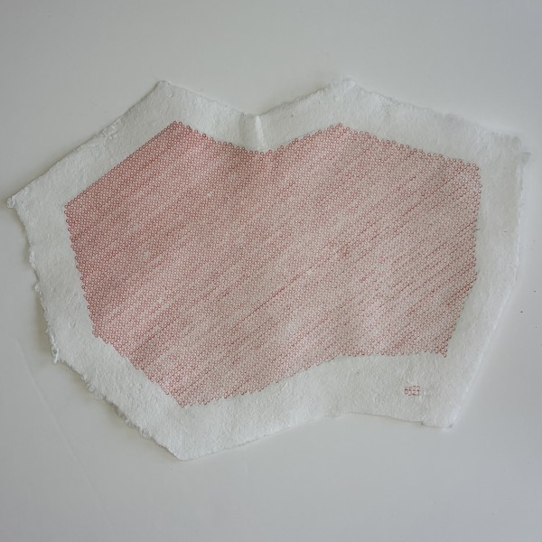 color study on polygonal handmade paper: red by Chad Reynolds