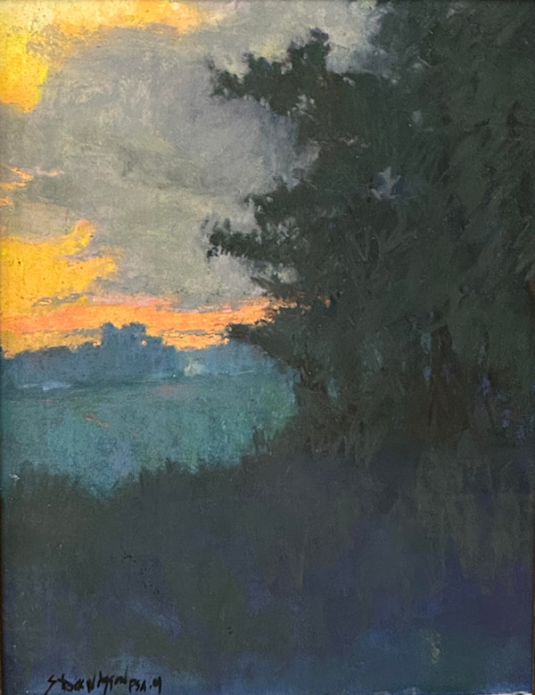 Sunset and  Pines by carol strock wasson