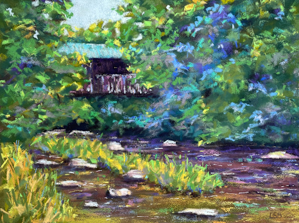 Brewster River Covered Bridge by Linda Blackerby Art, Image 1.