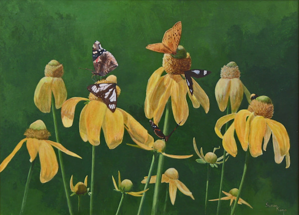 Butterflies and Coneflower by Susan Kane