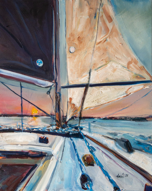 Sunset Sail by Lorelei French Sowa