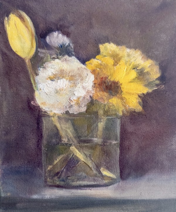 Yellow and White Flowers by Lorelei French Sowa