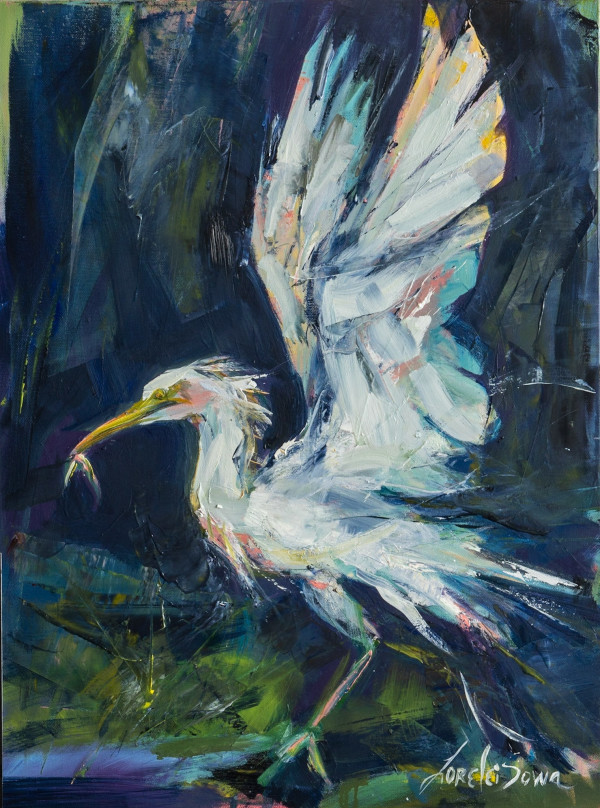 Great Egret#3 Balance by Lorelei French Sowa