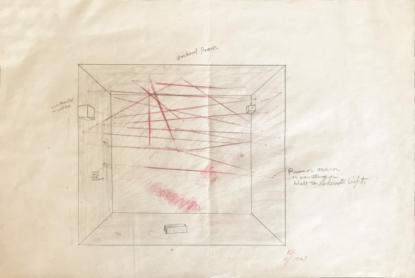 Drawing for a Laser Sculpture, 4/1967  (Study for Sculpture Minus Object) by Rockne Krebs