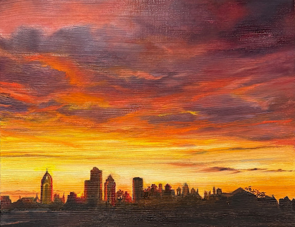 Rochester  Sunset Skyline by Rosemary Pergolizzi