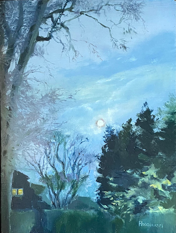 Moonrise Over the Neighborhood by Rosemary Pergolizzi