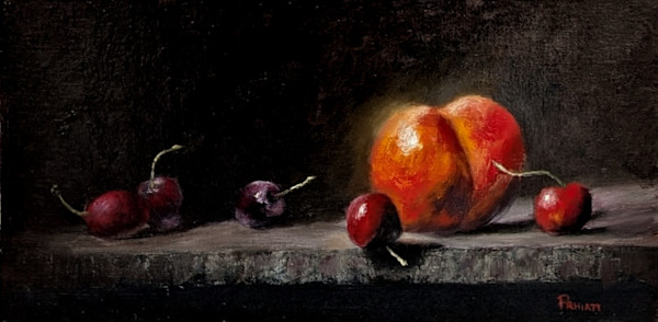 A Peach And Cherries by Pamela Hiatt