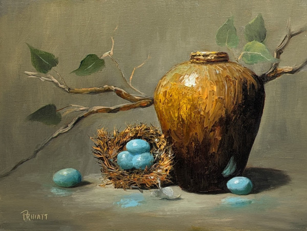 Stone Vase And Eggs by Pamela Hiatt