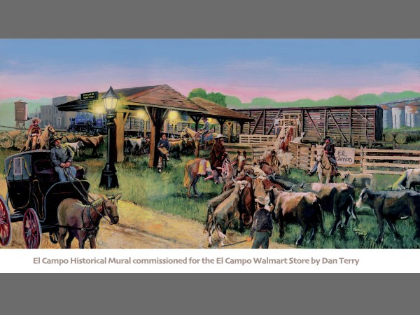 El Campo Historical Mural Commission for Walmart by Dan Terry
