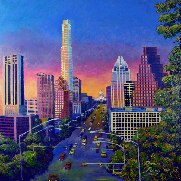 Austin Sunset 26x24 3/50 by Dan Terry