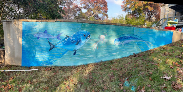 Angler underwater mural by Dan Terry, Image 1.
