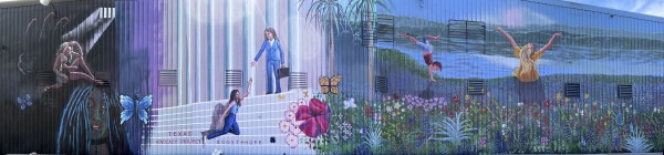 Transitioning from Abuse to Hope & Freedom - benefit mural for Texas Advocacy Group