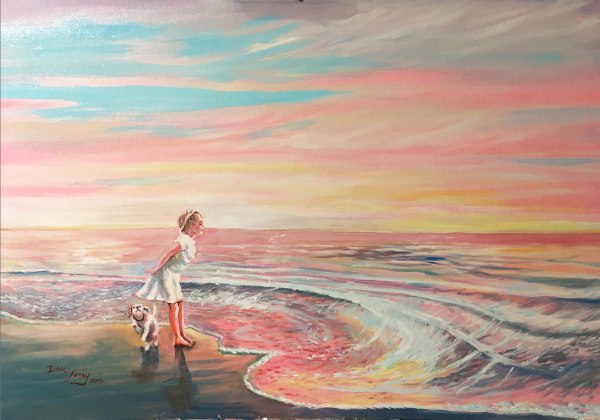Girl on Beach at Dawn Proof 1 by Dan Terry