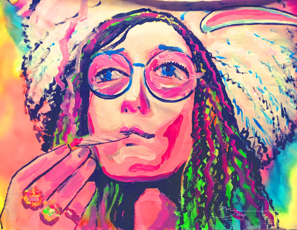 Smokin' Janis Joplin (Artist's Proof) by Dan Terry