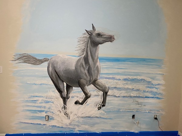 "Sea Horse" girl's room mural