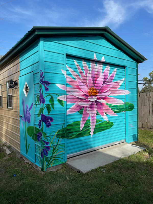 Shed Lotus mural by Dan Terry