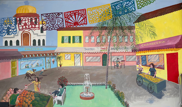 Taco-express restaurant mural - Arlington, TX by Dan Terry