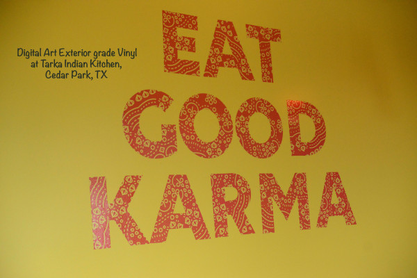 Eat Good Karma - Tarka Indian Kitchen slogan mural