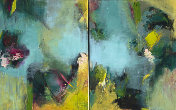 Calm Before the Storm - Diptych by Pamela Gene Miller