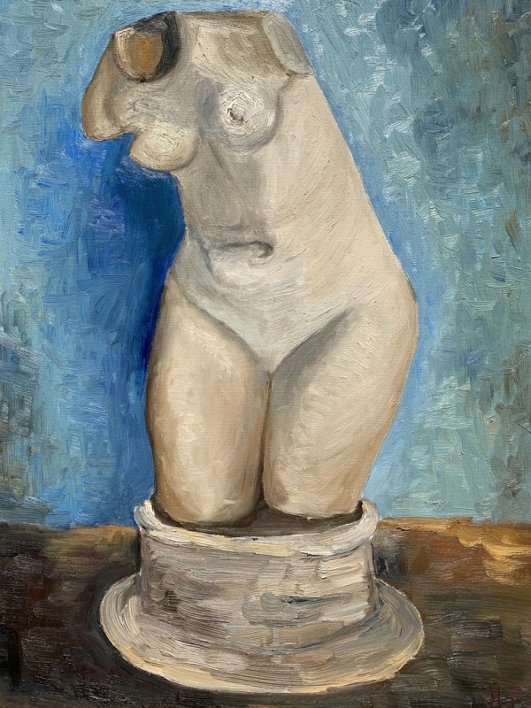 Plaster Statuette of a Female Torso, after Van Gogh by Jennifer Pellegrino