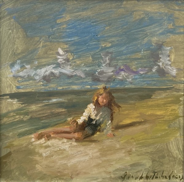 Girl Playing in the Sand by Sarah Griffin Thibodeaux