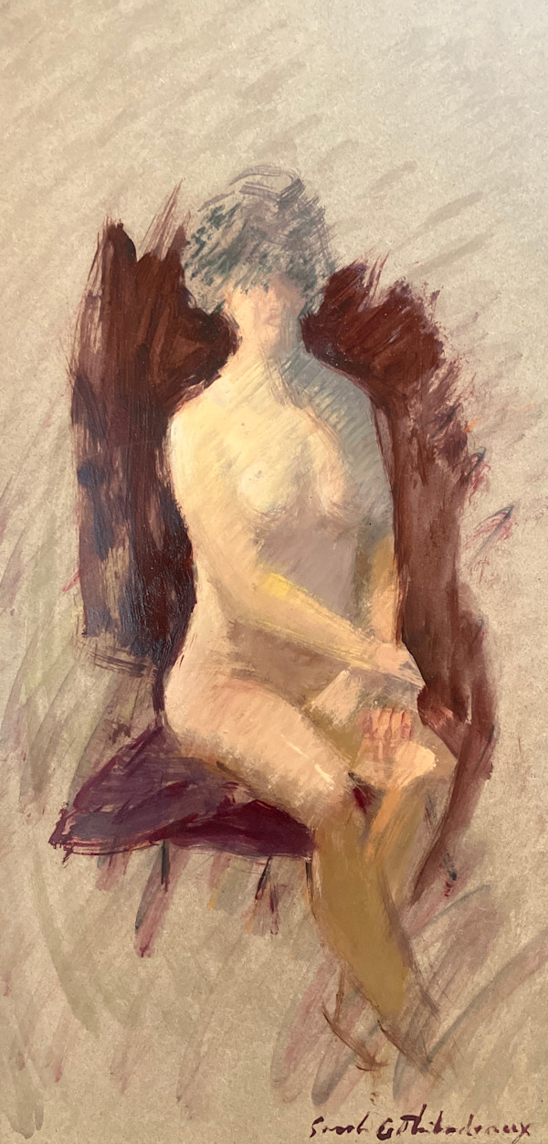 Seated Nude in Red by Sarah Griffin Thibodeaux