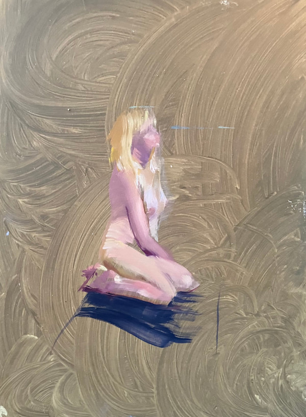Nude on Blue Mat by Sarah Griffin Thibodeaux