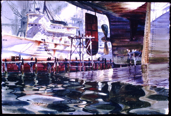Untitled: Reflections under Large Ship