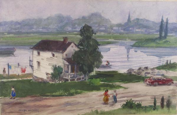 House on River by Frederic Whitaker