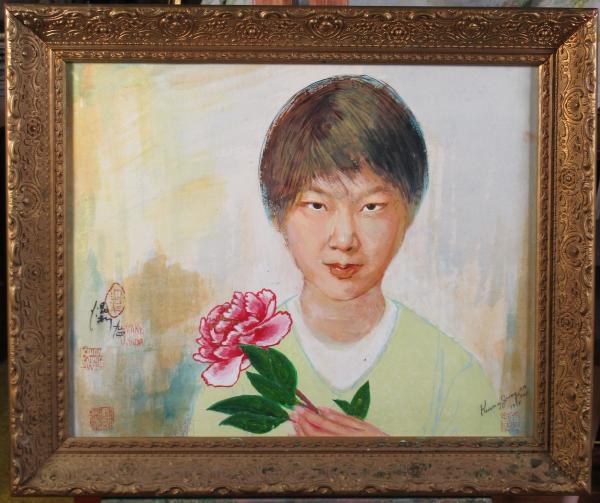 Portrait of Laura Lisa with Peony by Kwan Y. Jung