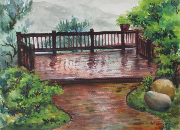 Backyard Deck After Rain by Yee Wah Jung