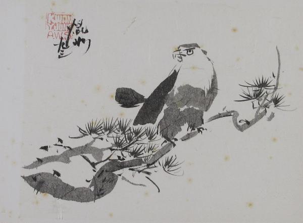 Eagle and Pine Tree #1 by Kwan Y. Jung