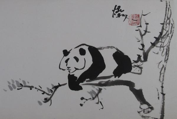 Panda on Tree by Kwan Y. Jung