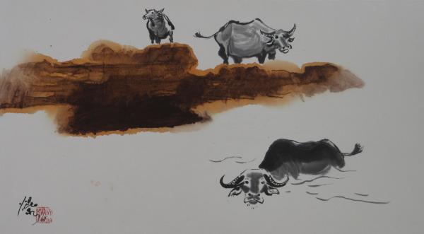 The Swimming Buffalo by Kwan Y. Jung