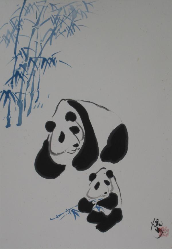 Panda and Cub by Kwan Y. Jung