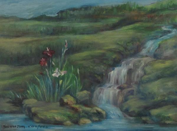 Irises near a Stream by Yee Wah Jung