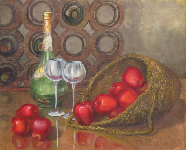 Still Life Study - Wine and Fruit by Yee Wah Jung