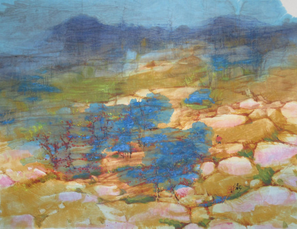 Blue Dell and Boulders by Kwan Y. Jung