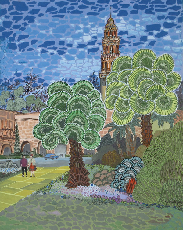 Balboa Park Mexican Fan Palms by Yee Wah Jung Attributed