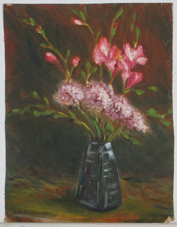 Art School Study - Flowers in a Black Vase by Yee Wah Jung