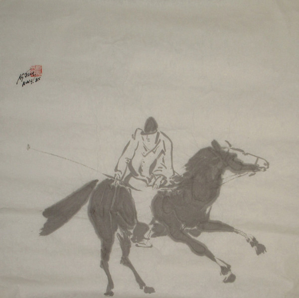 Polo Player Galloping by Kwan Y. Jung