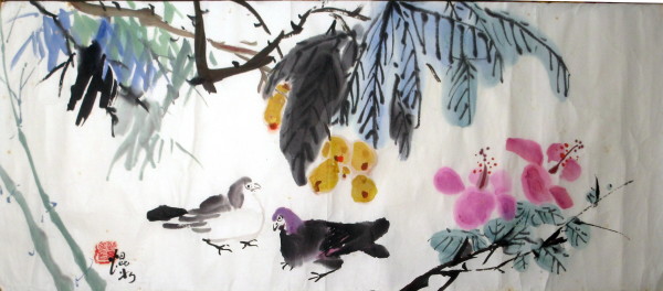 2007 Flower and Bird Painting 4/19 by Kwan Y. Jung