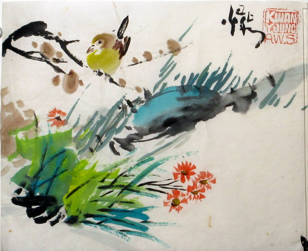 Bird and Flowers by Kwan Y. Jung